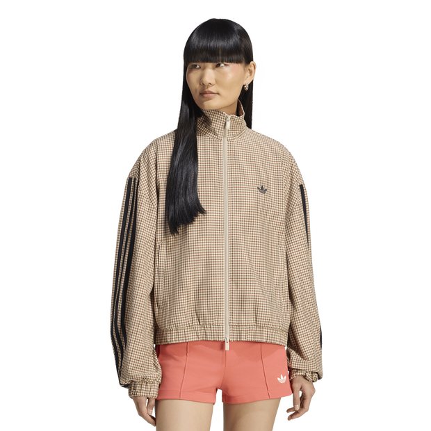 Adidas-Checks-Trainingspakken-Dames-Beige-Maat-XS-30-32-Katoen-Keperbinding